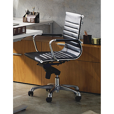 Lorell Modern Managerial Mid-back Office Chair (LLR59538)