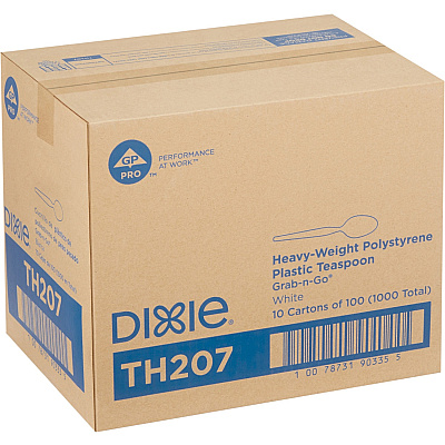 Dixie Heavyweight Disposable Teaspoons Grab-N-Go by GP Pro (DXETH207CT)