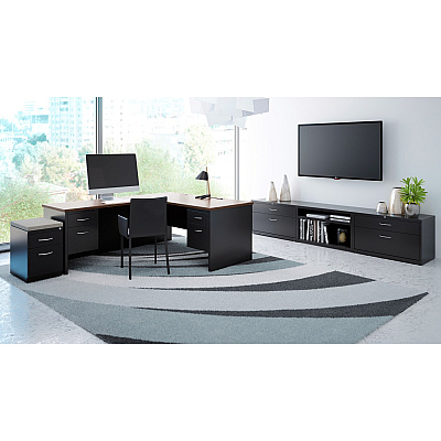 Lorell Fortress Modular Series Double-Pedestal Desk (LLR79139)