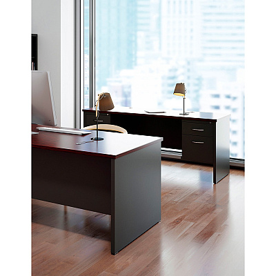 Lorell Fortress Modular Series Double-Pedestal Desk (LLR79140)