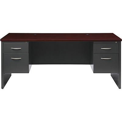 Lorell Fortress Modular Series Double-Pedestal Desk (LLR79140)