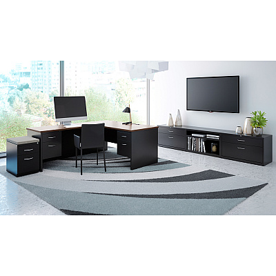 Lorell Fortress Modular Series Double-Pedestal Desk (LLR79141)