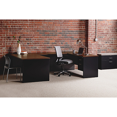 Lorell Fortress Modular Series Double-Pedestal Desk (LLR79141)