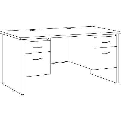 Lorell Fortress Modular Series Double-Pedestal Desk (LLR79142)