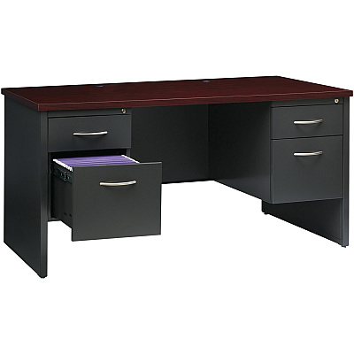 Lorell Fortress Modular Series Double-Pedestal Desk (LLR79142)