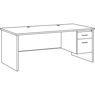 Lorell Fortress Modular Series Right-Pedestal Desk (LLR79144)