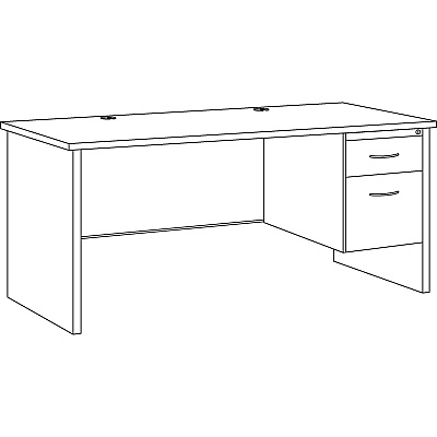 Lorell Fortress Modular Series Right-Pedestal Desk (LLR79146)
