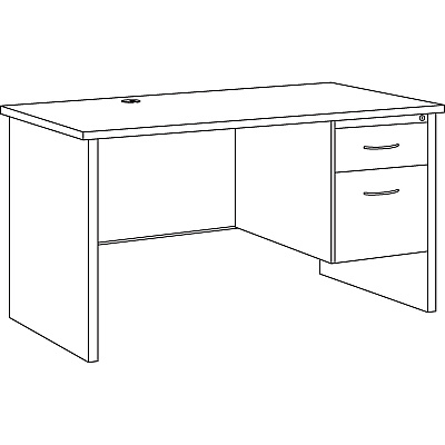 Lorell Fortress Modular Series Right-Pedestal Desk (LLR79148)