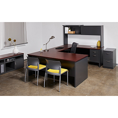 Lorell Fortress Modular Series Left-Pedestal Desk (LLR79150)