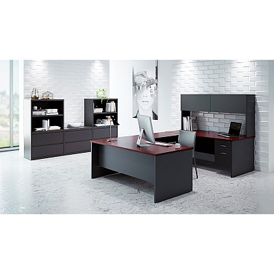 Lorell Fortress Modular Series Left-Pedestal Desk (LLR79150)