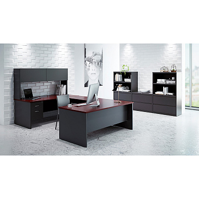Lorell Fortress Modular Series Left-Pedestal Desk (LLR79152)