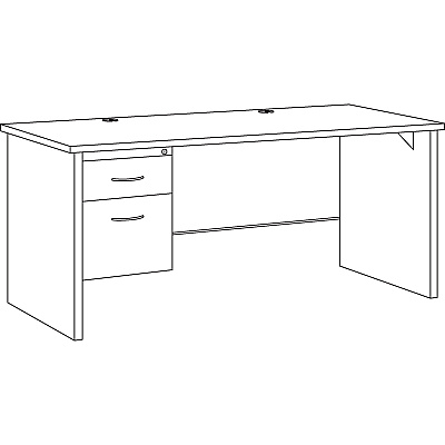 Lorell Fortress Modular Series Left-Pedestal Desk (LLR79152)
