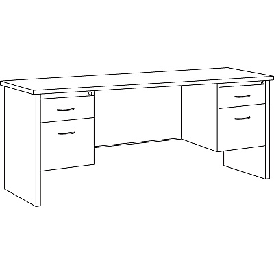 Lorell Fortress Modular Series Double-pedestal Credenza (LLR79158)
