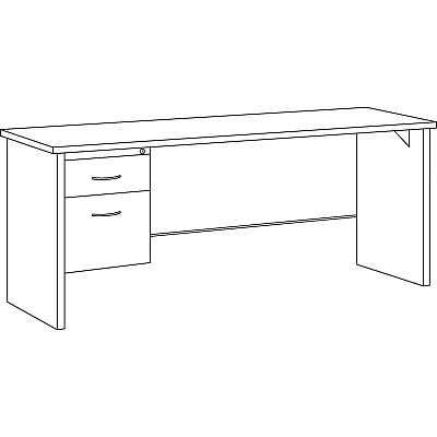 Lorell Fortress Modular Series Left-pedestal Credenza (LLR79164)