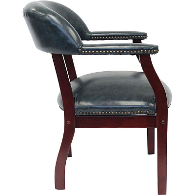 BOSS Captain's Chair In Blue Vinyl (B9540BE)