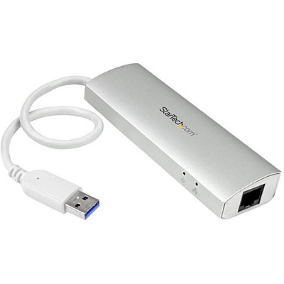 StarTech 3-port Usb Hub With Ethernet, Usb-a Ports, Gigabit Ethernet/gbe, Usb 5gbps, Bus-powered, Portable Laptop Usb 3.0 Hub (ST3300G3UA)