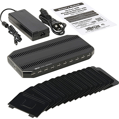 Tripp Lite 10-Port USB Charging Station with Adjustable Storage, 12V 8A (96W) USB Charger Output (U280010ST)