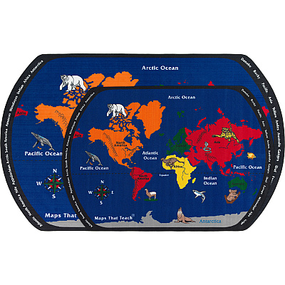 Flagship Carpets Maps That Teach Global Rug (FE12244A)