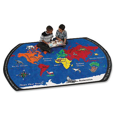 Flagship Carpets Maps That Teach Global Rug (FE12258A)