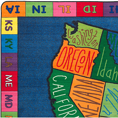 Flagship Carpets My America Doodle Map Rug (FE26258A)