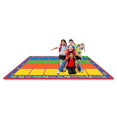 Flagship Carpets Primary Colors Square Grids Rug (FE34444A)
