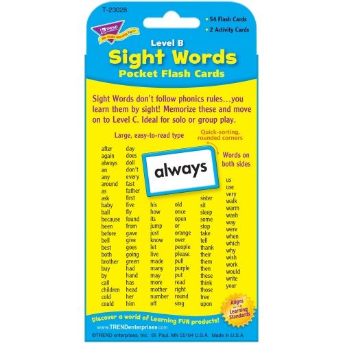 TREND Sight Words Level B Flash Cards (23028)