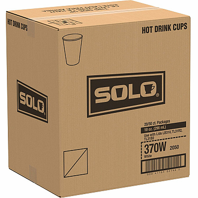 Solo 10 oz Paper Hot Cups (SCC370W2050)