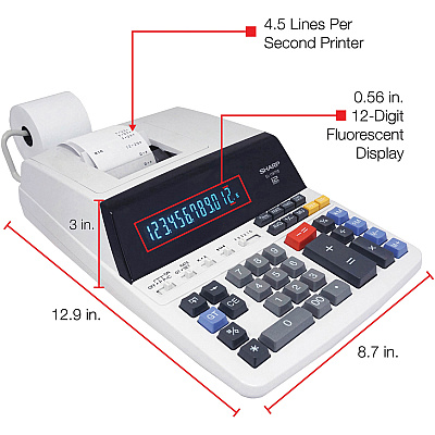 Sharp EL-1197PIII 12 Digit Commercial Printing Calculator