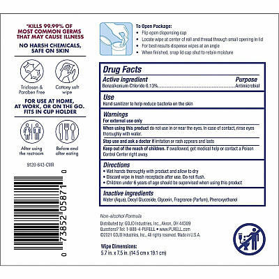 PURELL Clean Scent Hand Sanitizing Wipes (GOJ912006CMR)