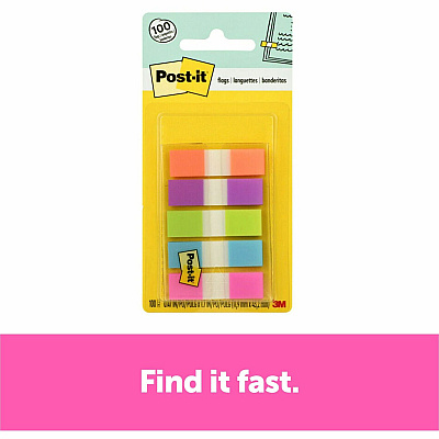 Post-it Flags in On-the-Go Dispenser - Bright Colors (MMM6835CB2)