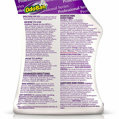 OdoBan Lavender Deodorizer Disinfectant Spray (ODO910162QC12)