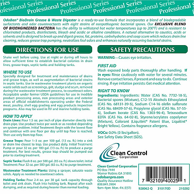OdoBan BioDrain Grease/Waste Digester (ODO928062Q12)
