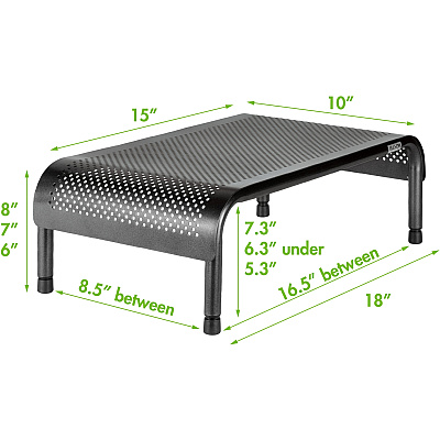 Allsop Metal Art Ergo 3 Adjustable Height Monitor Stand 15-Inch Wide Platform - (ASP31630)