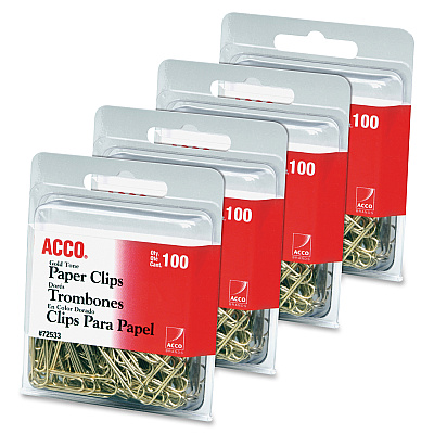 ACCO Gold Tone Paper Clips (ACC72554)