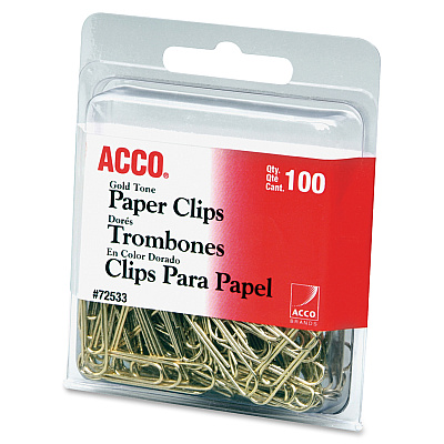 ACCO Gold Tone Paper Clips (ACC72554)