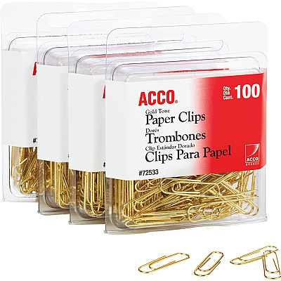 ACCO Gold Tone Paper Clips (ACC72554)