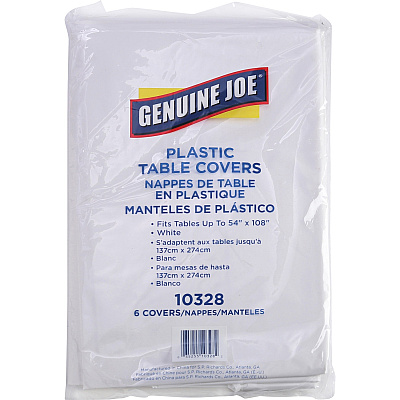Genuine Joe Plastic Rectangular Table Covers (GJO10328CT)