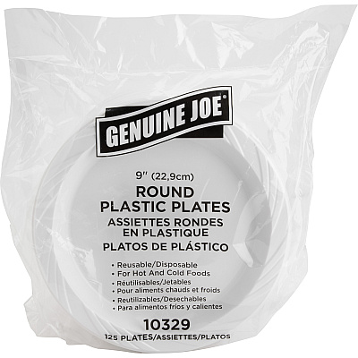 Genuine Joe 9" Reusable Plastic Plates (GJO10329CT)