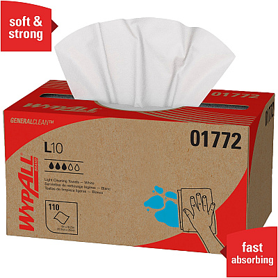 Wypall GeneralClean L10 Light Cleaning Towels - Pop-Up Box (KCC01772)