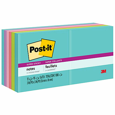 Post-it Super Sticky Notes - Supernova Neons Color Collection (MMM65412SSMIA)