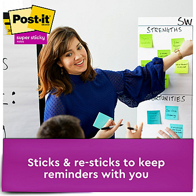 Post-it Super Sticky Notes - Energy Boost Color Collection (MMM65424SSAU)