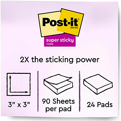 Post-it Super Sticky Notes - Energy Boost Color Collection (MMM65424SSAU)