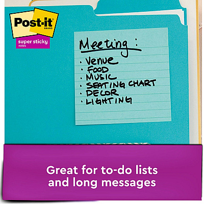 Post-it Super Sticky Lined Notes - Supernova Neons Color Collection (MMM6756SSMIA)