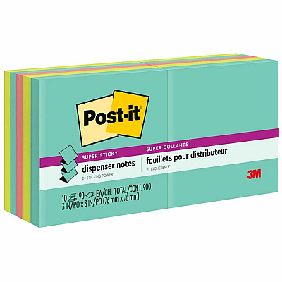 Post-it Super Sticky Dispenser Notes - Supernova Neons Color Collection (MMMR33010SSMIA)