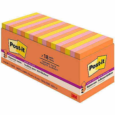 Post-it Super Sticky Dispenser Notes - Energy Boost Color Collection (MMMR33018SSAUCP)