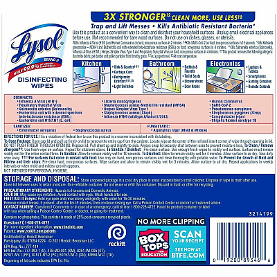 LYSOL Disinfecting Wipes (RAC89346CT)