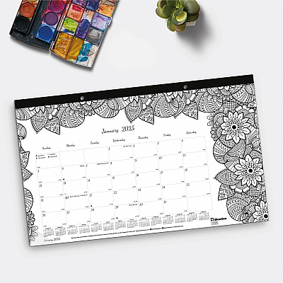 Blueline DoodlePlan Compact Desk Pad - Botanica (C2917001)