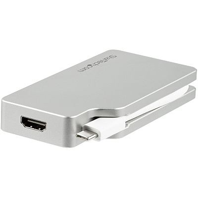 StarTech Usb-c Multiport Adapter - 4-in-1 Usb-c Video Adapter - Silver - 4k 30hz (CDPVGDVHDMDP)