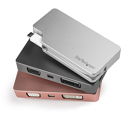 StarTech Usb-c Multiport Adapter - 4-in-1 Usb-c Video Adapter - Silver - 4k 30hz (CDPVGDVHDMDP)