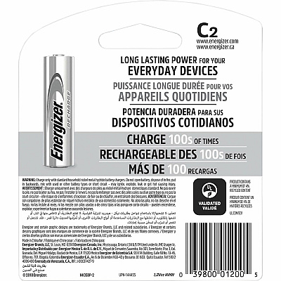 Energizer Recharge Universal Rechargeable C Battery 2-Packs (EVENH35BP2CT)